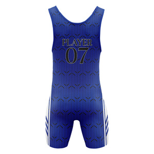 Wear 4 Games Custom Men's Team Wrestling Singlet Tights with Adjustable <b>Strap</b> Pull On & <b>Velcro</b> Closure Custom Team Name Logo - Product Image 2