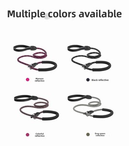 Correa para Perro Gruesa y Suave con <span class=keywords><strong>Collar</strong></span> para Perros Pequeños/Medianos/Grandes, Correa de Entrenamiento Antitirones 100% Nailon - Product Image 2