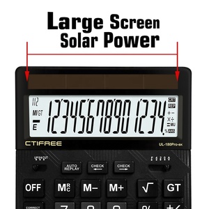 Calculadora de Escritorio Profesional Premium de 14 Dígitos, Alimentación Solar, Resistente, Doble Fuente de Alimentación, Función de Repetición Automática - Product Image 5