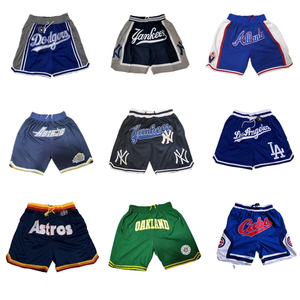 Shorts de basketball pour hommes, style hip-hop brodé, taille américaine, en maille respirante avec poche zippée, pour adultes – Meilleures ventes - Product Image 1