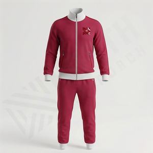 ชุดวอร์มผู้ชายผ้าฟลีซคอตตอนแบบโอเวอร์ไซส์ สกรีนโลโก้ได้ตามต้องการ สำหรับฤดูหนาว ชุดออกกำลังกายสองชิ้น กางเกงจ็อกเกอร์ สำหรับฟิตเนสและยิม - Product Image 1