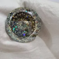 Diamante de moissanita de forma redonda azul oscuro, diamantes de gran tamaño, fabricación de corte portugués para colgantes de moissanita, joyería de Hip Hop