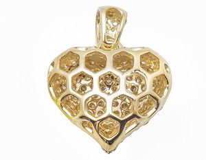 VVS Clarity Moissanite Diamond tachonado en plata 925 Colgante de corazón inflado para hombres Mujeres Regalo - Product Image 3