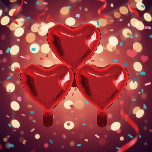 Palloncini in Foil a Forma di Cuore Rosso per Feste, 10 Pollici, Confezione da 12 Pezzi - Product Image 3