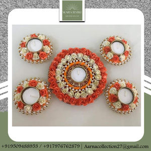 Estera de Rangoli multicolor intrincada para bodas decoración diaria portavelas elegantes regalo festivo estilo de diseño INS duradero - Product Image 2