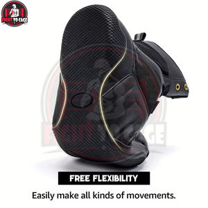 Chaussures de boxe à lacets légères et respirantes de couleur unie noire, soutien de la cheville élevé, dessus en cuir véritable, logo personnalisé - Product Image 2