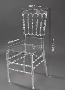 Silla de comedor de plástico transparente de Napoleón, estilo Tiffany moderno, apilable, mayorista, fabricante de India - Product Image 3