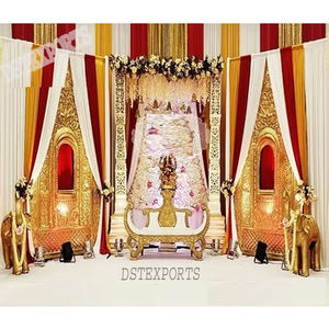 การจัดเวทีงานแต่งงานแบบอินเดียราคาประหยัด การจัดเวทีงานแต่งงานแบบอินเดียใต้ การตกแต่งเวทีงานแต่งงานแบบอินเดียดั้งเดิม - Product Image 1