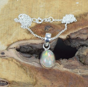 Opale bijoux en pierres précieuses pour femmes argent Boho Style pendentif bijoux 925 en argent Sterling tendance à la main pendentif cadeau pour maman - Product Image 4