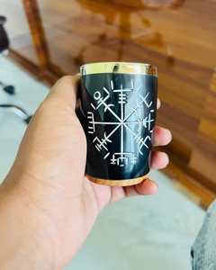 Copa de cuerno vikingo de Búfalo con latón - Product Image 4