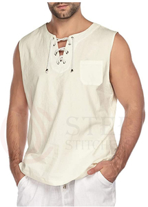2022 Custom Logo Cotton Running Workout Loose Fit Casual Men's Tank Tops For Fitness <b>Gym</b> - Product Image 5