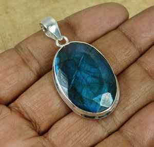 Handmade Oval Labradorite Pendant 925 Sterling Silver Gemstone Natural <b>Stone</b> Jewelry <b>Necklace</b> Gift For Women - Product Image 5