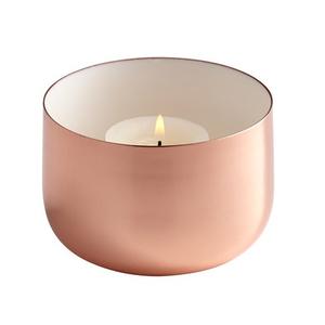 Tarro de vela de Metal de diseño personalizado, forma redonda, acabado de cobre para el hogar y la decoración de iluminación de Navidad, tarro de vela - Product Image 1