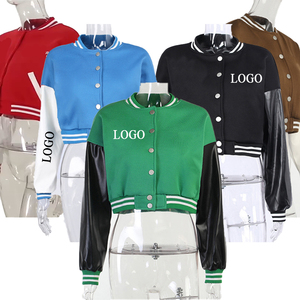 OEM Custom Logo Streetwear Outdoor <b>Women</b> Varsity <b>Jackets</b> Baseball Crop <b>Jackets</b> Customized <b>Women's</b> Varsity <b>Jacket</b> for Your Brand - Product Image 1