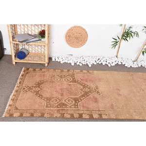 Alfombra Turca Vintage, Tejido Plano de Lana, Color Beige, Marrón, 3,1x9,5 Pies, Respetuoso con el Medio Ambiente, Látex, Patrón de Retazos Tradicional para Sala de Estar - Product Image 4