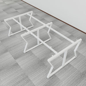Table de bureau ergonomique minimaliste SFMC006-4 places en bois de caoutchouc et métal en forme de 'M' - Product Image 6