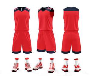 ชุดเสื้อบาสเก็ตบอลแบบกลับด้านได้ คุณภาพสูง ผลิตตามสั่ง พิมพ์ลายแบบระเหิด ระบายอากาศได้ดี สำหรับทีมวิทยาลัย ชุดฝึกซ้อม ไซส์พลัส - Product Image 1