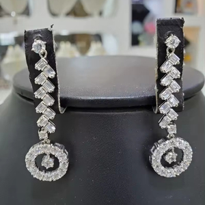 สร้อยคอเพชร Moissanite รูปมาร์คีส์สีขาวเต็มรูปแบบพร้อมต่างหูเครื่องประดับที่กําหนดเองสร้อยคอสวยงามตีของขวัญสําหรับผู้หญิง - Product Image 3