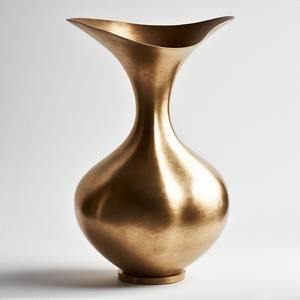 Jarrón de Metal de diseñador EternaLustre, acabado de bronce alto, acento de hierro hecho a mano para decoración del hogar, exquisito estilo costero de gracia opulenta - Product Image 3