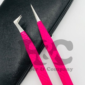 New Arrival <b>Tweezers</b> mink High Quality Logo Stainless Steel Eyelash Extension <b>Tweezers</b> Hot Pink Volume Lash <b>Tweezers</b> Sustainable - Product Image 2