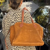Sac à main Western en cuir véritable pour femme, sac à main en cuir suédé fait à la main, sac hobo en cuir suédé