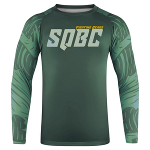 Meilleure conception Olive Rash Guard, chemise de compression de conception personnalisée, équipement BJJ et vêtements de combat - Product Image 3