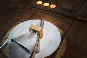 Rond de serviette en bois naturel rond décoration de table à manger mariage ménage anneau de serviette en bois - Product Image 5