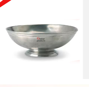 Cuenco para servir de acero inoxidable con acabado plateado más exigente con soporte de diseño dorado para restaurante y bar de hotel - Product Image 4