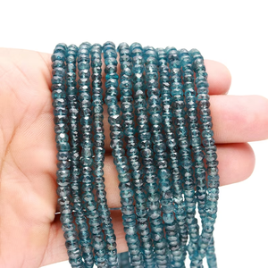 Vente en gros de haute qualité Kyanite facettes Rondelle perles fabrication de bijoux 4-4.50mm gros pierres précieuses Rondelles brins fournisseur 16" - Product Image 4