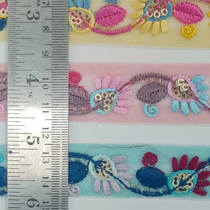 Sang trọng 9mtr bướm <span class=keywords><strong>Net</strong></span> ren Handmade Hoa Thêu 19 + màu sắc tùy chọn mềm lãng mạn truyền thống ưa thích phong cách 3D ren - Product Image 1