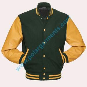 Veste universitaire personnalisée pour hommes de bonne qualité en laine et cuir avec décoration brodée pour l'hiver Vente en gros - Product Image 2