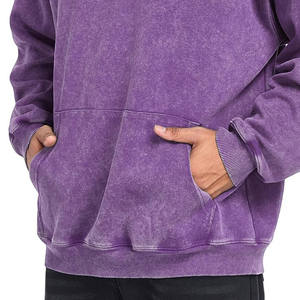 100% Cotton Custom Print Hooded Sweatshirt Hoodies <b>Men</b> Designer Casual Embroidery Distressed Acid Wash <b>Purple</b> Pullover <b>Hoodie</b> - Product Image 3