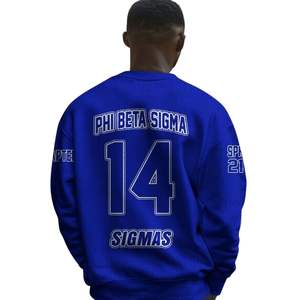 Phi Beta Sigma Sigma Beta 1914 hiver respirant devant pull en tricot acrylique Chenille lettres grecques fraternité bleu blanc vêtements - Product Image 6