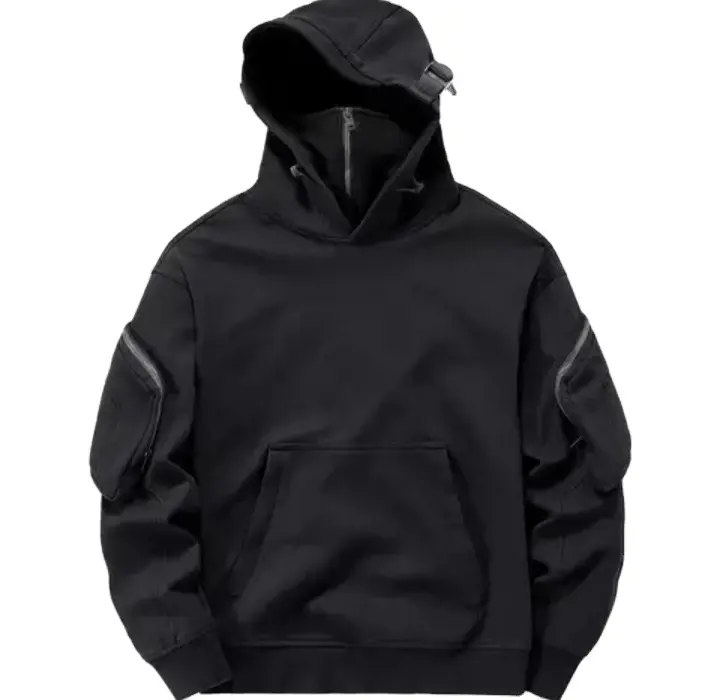 Street Wear Hoodies High Neck Mask Wind Proof Pull Over Tech Wear Tops Conceptions OEM acceptées