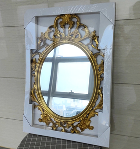 <span class=keywords><strong>Specchio</strong></span> da Parete ZIHAN, Cornice in Plastica Dorata Contemporanea, <span class=keywords><strong>Specchio</strong></span> Decorativo in Vetro 57x83cm, Spessore 2mm - Product Image 3