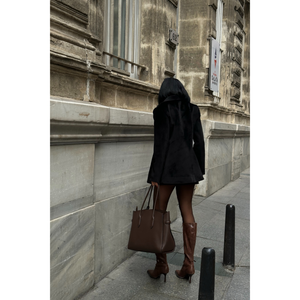 Chaqueta Blazer de un Solo Botón para Mujer, Marca FOX FABRIC, en Color Negro - Product Image 1