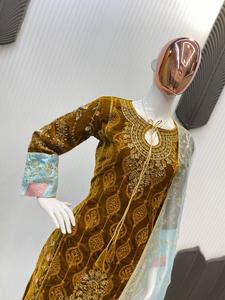 ชุดเดรสผ้ากำมะหยี่ปักลายลำดับชุดกระโปรงดีไซน์เนอร์พร้อมชุดเดรสหรูทันสมัย - Product Image 4