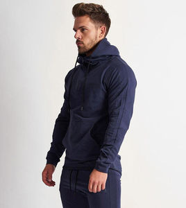 Survêtement en coton et polyester pour hommes avec logo personnalisé vêtements de sport de fitness jogging d'automne hiver style décontracté long avec logo personnalisé - Product Image 4