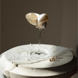 Copa de vino de concha marina hecha a mano, copa de concha única para proveedor de regalo de boda costero - Product Image 3