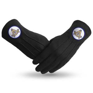 Past Masters Blue Lodge Masonic Regalia Guantes Masónicos Guantes masónicos negros suaves y cómodos - Product Image 5