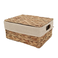 Panier de rangement rectangulaire fabriqué à la main avec poignée jacinthe d'eau tissé pots de fleurs jardinières pour jardin bureau à domicile fabriqué au Vietnam