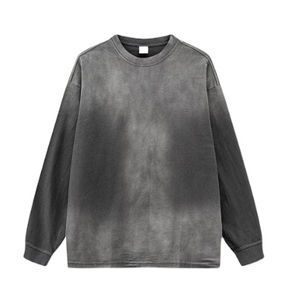 Bon marché Prix Vente en gros Fabricant Séchage rapide Hommes Sweatshirts Bas quantité minimale de commande Épaules tombantes Acid Wash Tissu Sweatshirts OEM - Product Image 6