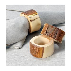 Ronds de serviette en bois de forme rectangulaire de haute qualité porte-serviettes en bois naturel pour la fête de mariage de Table - Product Image 3