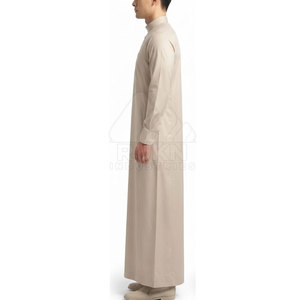 Fresh Look Saudi Classic <b>Thobe</b> Casual Cotton Tailored Traditional Design Clean Collar Front Button Comfortable Full Length Style - Product Image 2