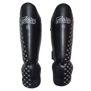 最新设计定制标志原装皮革高品质Fairtex泰拳拳脚护胫制造商