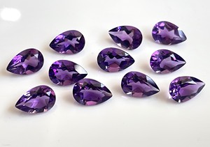 Ametista Natural Corte Pera 7x10 mm Facetada - Ametista Suelta de Alta Calidad - Product Image 6