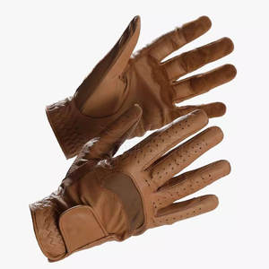 Gants d'équitation marron légers et perforés pour l'été, gants d'équitation confortables et ajustés, gants d'équitation personnalisés pour hommes - Product Image 1