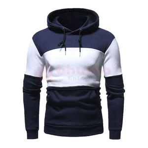 Sweat à capuche personnalisé avec logo de haute qualité, en coton mélangé respirant, chaud pour l'hiver, patchwork, personnalisé, en polaire sherpa pour homme - Product Image 1