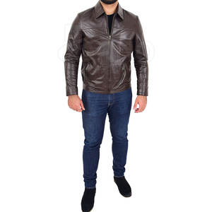 Chaqueta de Cuero de Invierno de Alta Calidad Hecha a Medida para Hombre, de Cuero Vacuno Genuino, con Logotipo Frontal, Estilo Casual, Secado Rápido y Transpirable - Product Image 3