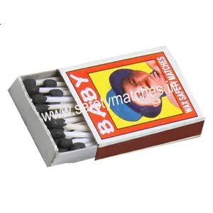 最畅销的印度蜡火柴，纸板箱尺寸为70X48X22 mm毫米，200火柴棒平均平侧摩擦